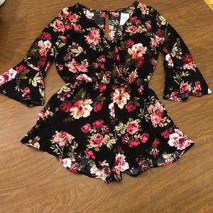 Ambience Floral Ruffle Romper NWT